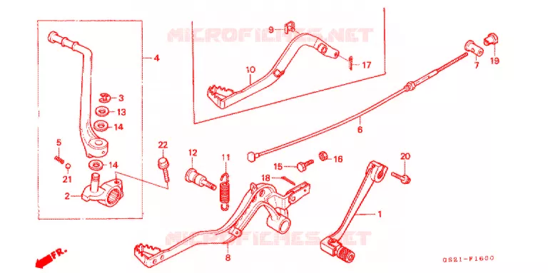 PEDALE - KICK Honda MOTO 80 CR 1991  CR80RM