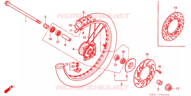 ROUE AVANT Honda MOTO 80 CR 1993  CR80RP