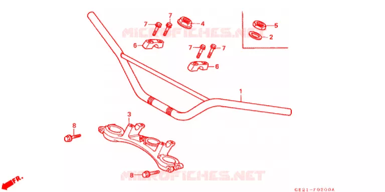 GUIDON - TE DE FOURCHE Honda MOTO 80 CR 1995  CR80RS