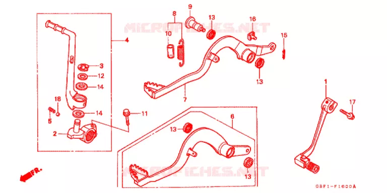PEDALE - KICK Honda MOTO 80 CR 1996  CR80RT