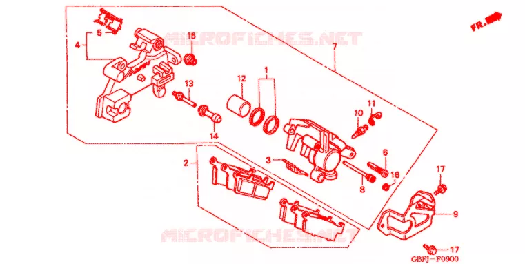 ETRIER DE FREIN ARRIERE Honda MOTO 80 CR 2000  CR80RY