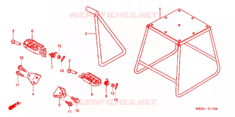 BEQUILLE - REPOSE PIEDS Honda MOTO 450 CRF 2008  CRF450R8