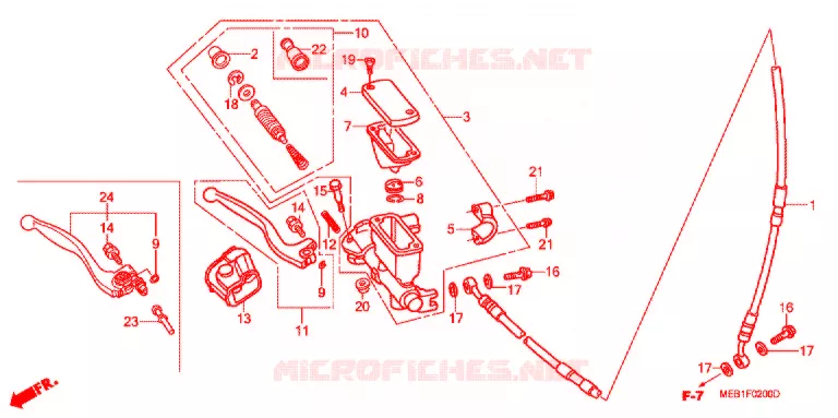 MAITRE CYLINDRE DE FREIN AVANT Honda MOTO 450 CRF 2008  CRF450R8