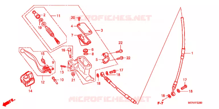 MAITRE CYLINDRE DE FREIN AVANT Honda MOTO 450 CRF 2009  CRF450R9