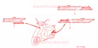 T (SZ50MK) pour Honda TACT 50 STAND UP de 1990