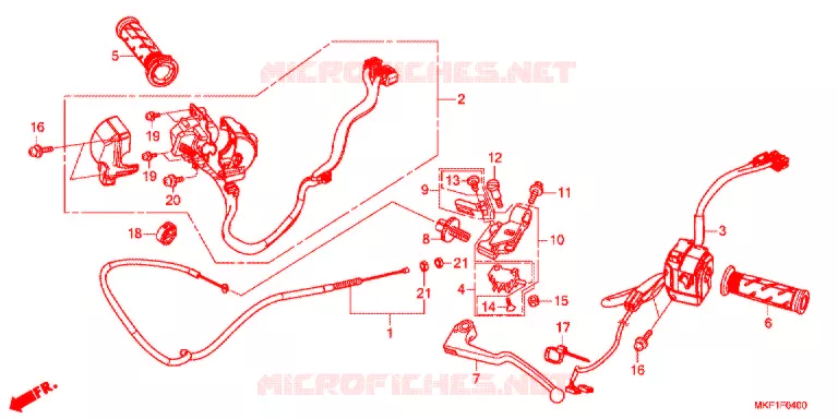 LEVIER DE GUIDON - CABLE - COMMODO Honda MOTO 1000 CBR 2017  CBR1000S1H