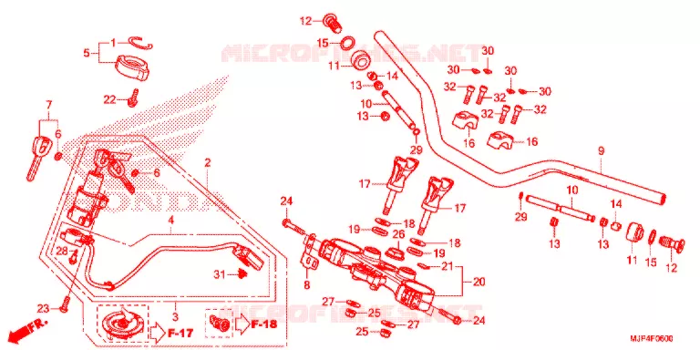 GUIDON - TE DE FOURCHE Honda MOTO 1000 AFRICA-TWIN 2017  CRF1000AH