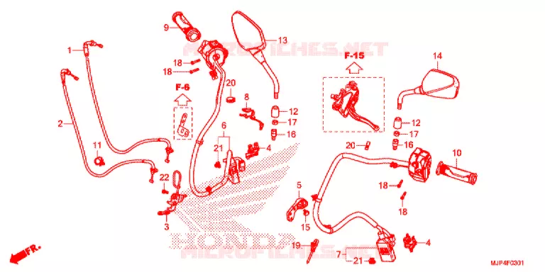 COMMODO - LEVIER - CABLE (CRF1000D) Honda MOTO 1000 AFRICA-TWIN 2017  CRF1000DH