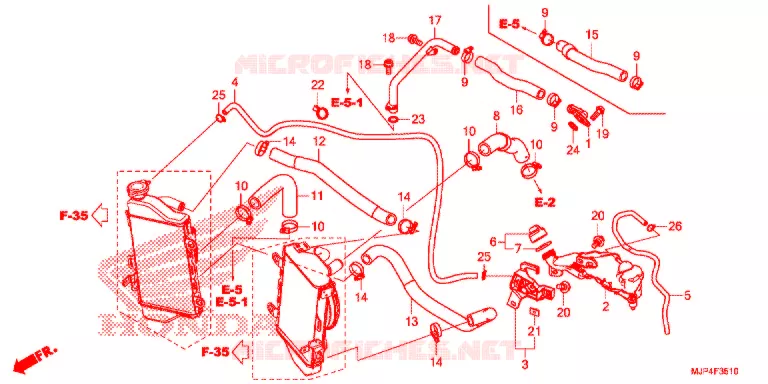 FLEXIBLE DE RADIATEUR Honda MOTO 1000 AFRICA-TWIN 2017  CRF1000DH