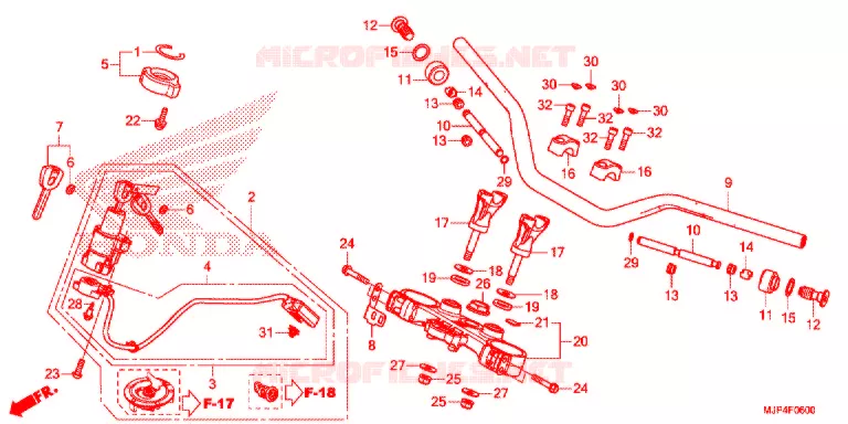 GUIDON - TE DE FOURCHE Honda MOTO 1000 AFRICA-TWIN 2017  CRF1000DH