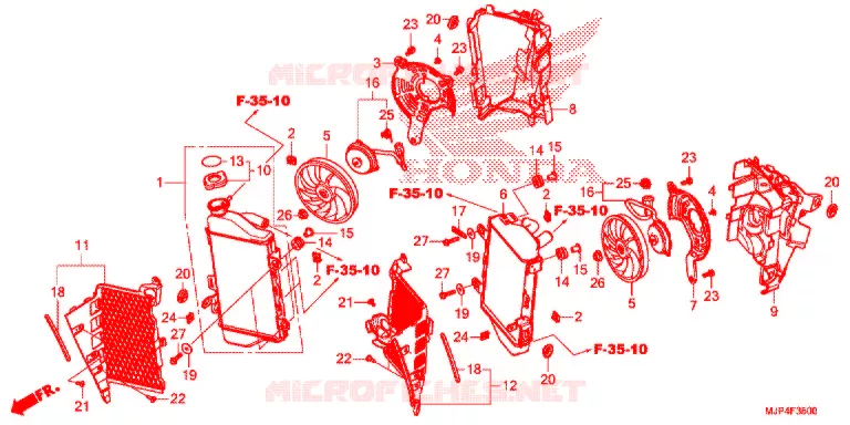 RADIATEUR Honda MOTO 1000 AFRICA-TWIN 2017  CRF1000DH