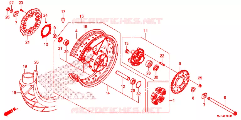 ROUE ARRIERE Honda MOTO 1000 AFRICA-TWIN 2017  CRF1000DH