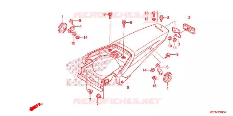 GARDE-BOUE ARRIERE Honda MOTO 150 CRF 2017  CRF150FH