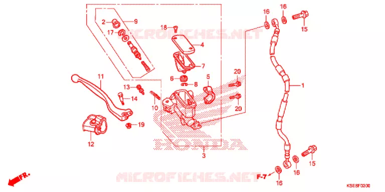 MAITRE CYLINDRE DE FREIN AVANT Honda MOTO 150 CRF 2017  CRF150RH