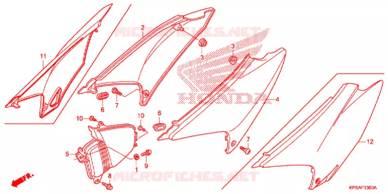 COUVERCLES LATERAUX Honda MOTO 230 CRF 2018  CRF230FH