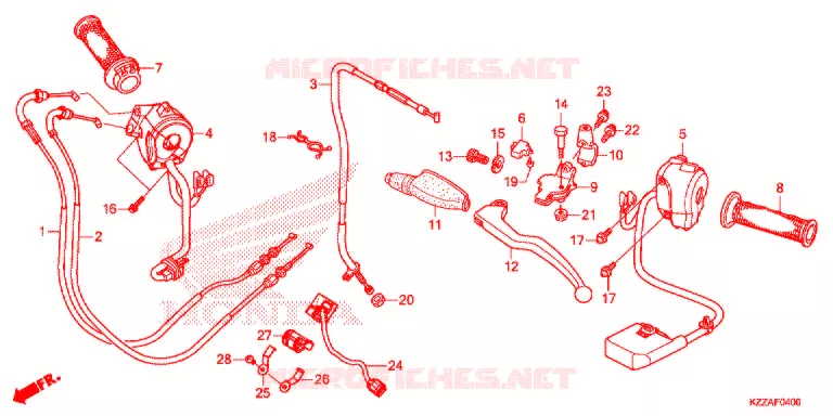 LEVIER DE GUIDON - CABLE - COMMODO Honda MOTO 250 CRF 2017  CRF250LAH