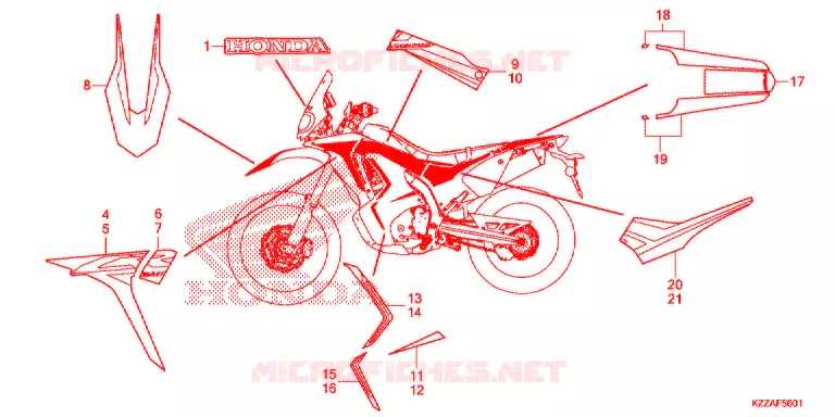 AUTOCOLLANTS (CRF250RL/RLA) Honda MOTO 250 CRF 2017  CRF250RLAH
