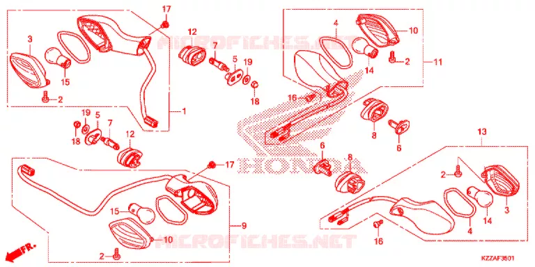 CLIGNOTANT (CRF250RL/RLA) Honda MOTO 250 CRF 2017  CRF250RLAH
