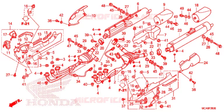 SILENCIEUX D'ECHAPPEMENT Honda MOTO 1800 GOLD-WING 2017  GL1800H