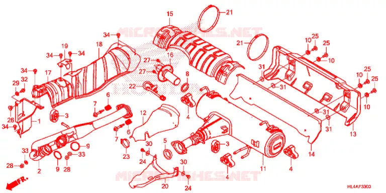 SILENCIEUX D'ECHAPPEMENT Honda ATV 1000 PIONEER 2017  SXS1000M3LH
