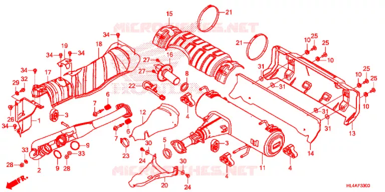 SILENCIEUX D'ECHAPPEMENT Honda ATV 1000 PIONEER 2017  SXS1000M3PH