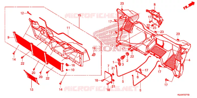COUVERCLE SOL Honda ATV 1000 PIONEER 2017  SXS1000M5DH