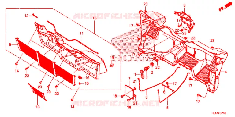 COUVERCLE SOL Honda ATV 1000 PIONEER 2017  SXS1000M5DH