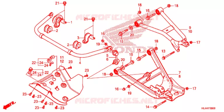 TRIANGLES - BARRE ANTI ROULIS Honda ATV 1000 PIONEER 2017  SXS1000M5DH