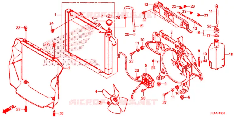 RADIATEUR Honda ATV 1000 PIONEER 2017  SXS1000M5LH