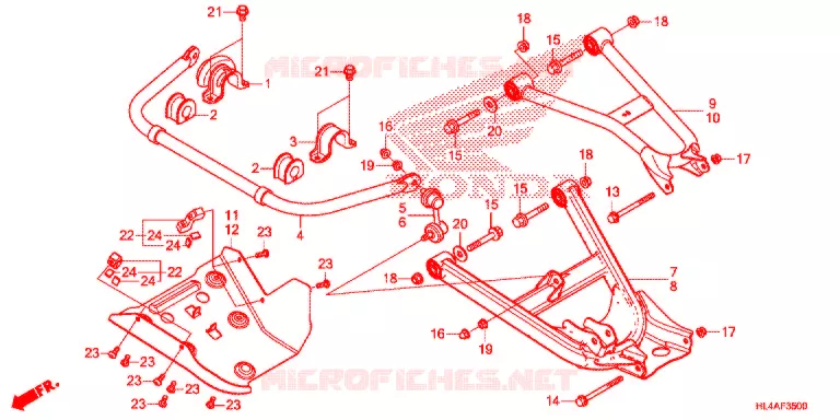 TRIANGLES - BARRE ANTI ROULIS Honda ATV 1000 PIONEER 2017  SXS1000M5PH