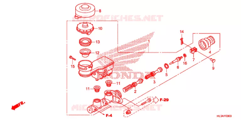 MAITRE CYLINDRE DE FREIN AVANT Honda ATV 700 PIONEER 2017  SXS700M2H
