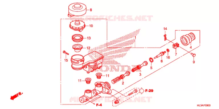 MAITRE CYLINDRE DE FREIN AVANT Honda ATV 700 PIONEER 2017  SXS700M4DH