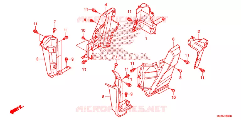 COUVERCLES LATERAUX Honda ATV 700 PIONEER 2017  SXS700M4H