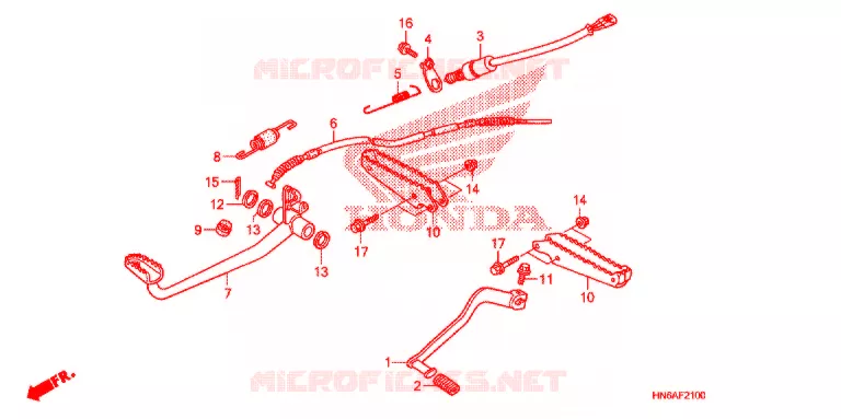 PEDALE - REPOSE PIED Honda ATV 250 FOURTRAX 2017  TRX250XH_2017