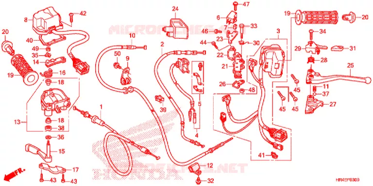 COMMODO - LEVIER - CABLE Honda ATV 500 FOURTRAX 2017  TRX500FM1H