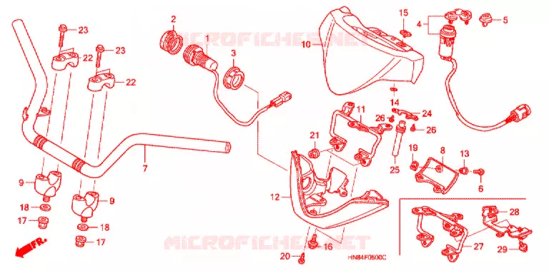 GUIDON Honda ATV 650 FOURTRAX 2004  TRX650FA4