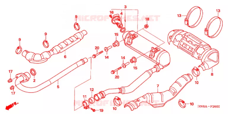 SILENCIEUX D'ECHAPPEMENT Honda ATV 680 FOURTRAX 2006  TRX680FA6