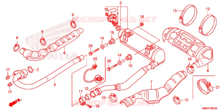 SILENCIEUX D'ECHAPPEMENT Honda ATV 680 FOURTRAX 2011  TRX680FAB