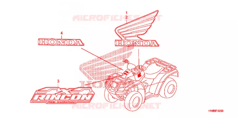 AUTOCOLLANTS Honda ATV 680 FOURTRAX 2012  TRX680FAC