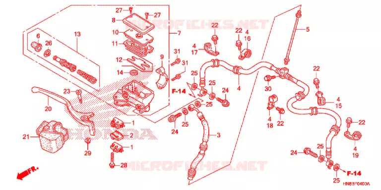 MAITRE CYLINDRE DE FREIN AVANT Honda ATV 680 FOURTRAX 2013  TRX680FAD