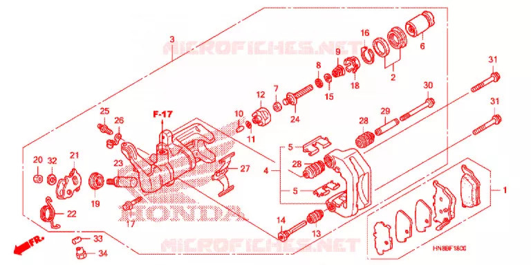ETRIER DE FREIN ARRIERE Honda ATV 680 FOURTRAX 2014  TRX680FAE