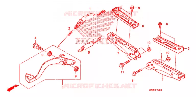 REPOSE PIED - PEDALE Honda ATV 680 FOURTRAX 2016  TRX680FAG