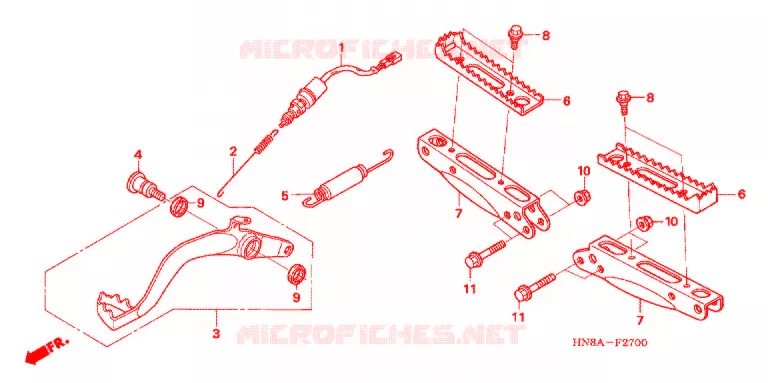 REPOSE PIED - PEDALE Honda ATV 680 FOURTRAX 2006  TRX680FGA6