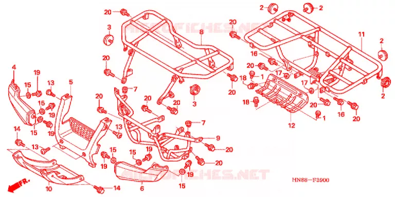 SUPPORT Honda ATV 680 FOURTRAX 2007  TRX680FGA7