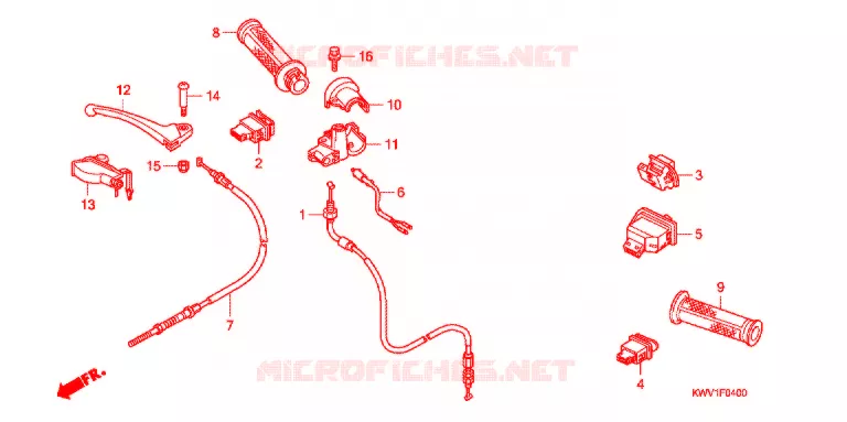 LEVIER DE GUIDON - CABLE - COMMODO Honda MOTO 110 CUB 2009  C1109