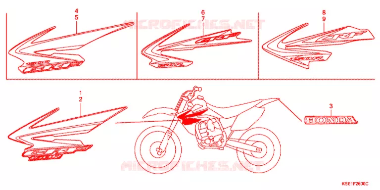 AUTOCOLLANTS Honda MOTO 150 CRF 2007  CRF150R7