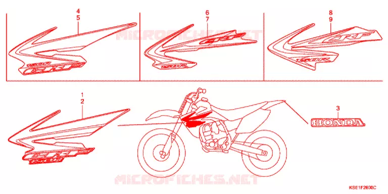 AUTOCOLLANTS Honda MOTO 150 CRF 2007  CRF150RB7