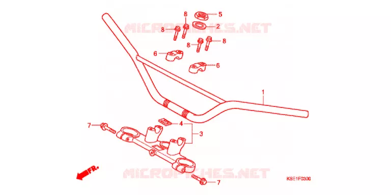 GUIDON - TE DE FOURCHE Honda MOTO 150 CRF 2009  CRF150RB9
