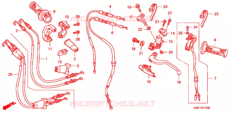 LEVIER DE GUIDON - CABLE - COMMODO Honda MOTO 150 CRF 2010  CRF150RB9