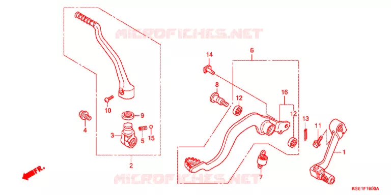PEDALE - KICK Honda MOTO 150 CRF 2012  CRF150RBC
